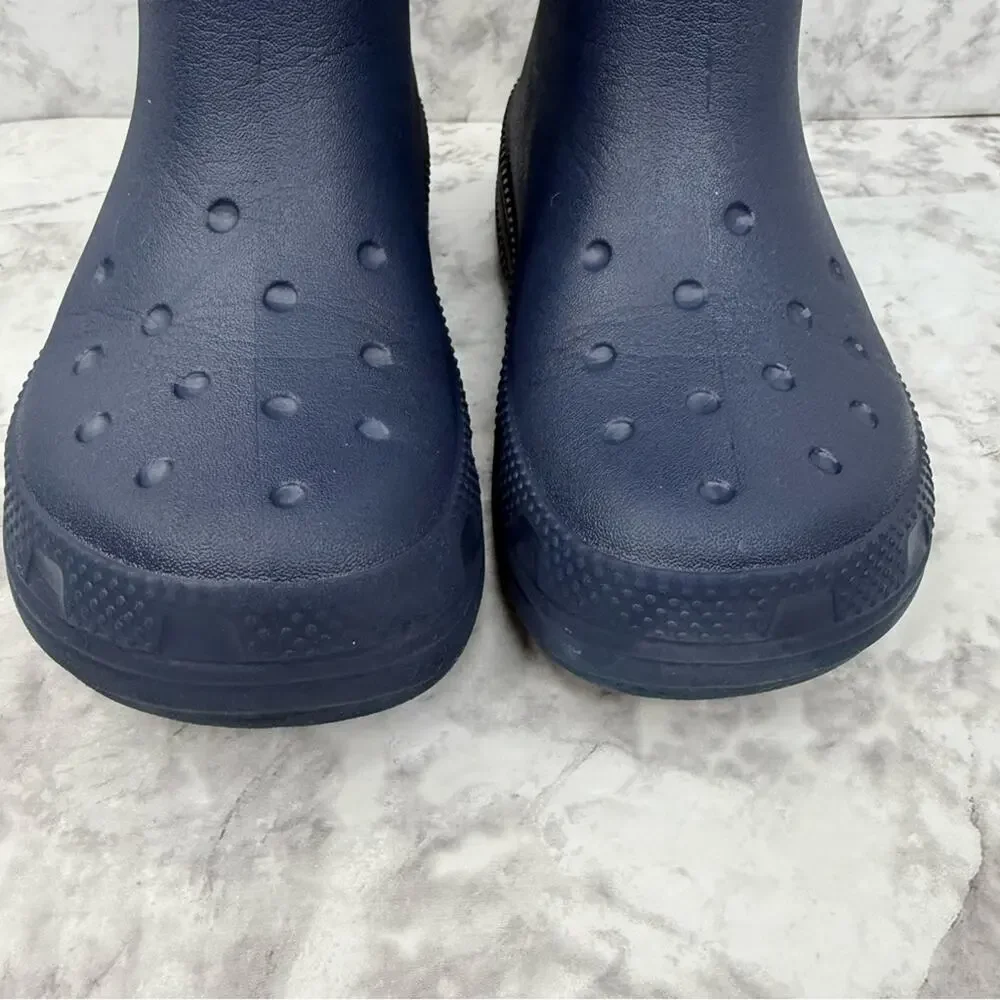 CROCS Classic Unisex Rain Outdoor Rubber Ankle Boots Navy Blue Kids Sz J1